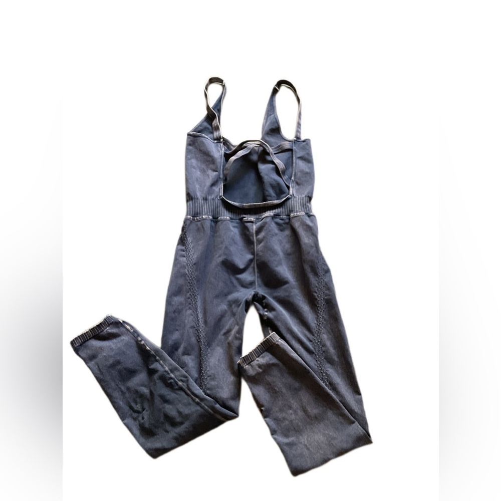 NWOT Free People Good Karma Onesie in Deepest Navy - Picture 5 of 5